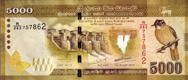 P128h Sri Lanka - 5000 Rupees Year 2020